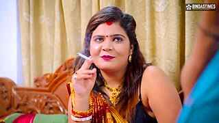 Desi busty bihari lady fucked hard by two servants in 3some