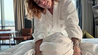 waking up to perfect curvy blonde ass cumshot massage in bed