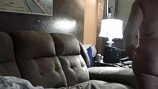 Old man pumps creampie deep into pregnant wife's swollen belly