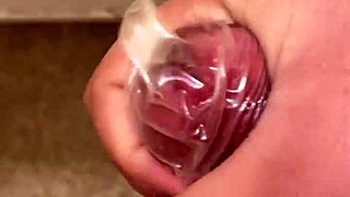 edging to orgasm while milking condom for solo pleasure