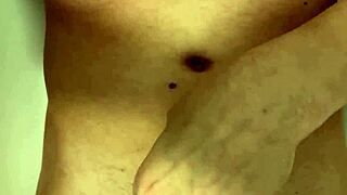 Pee streams flow wild in steamy bathtub naked cock splashing