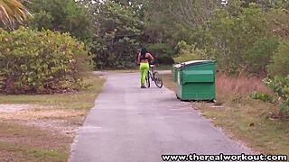hot cuban luna star's big shaved ass gets hardcore pounded during workout