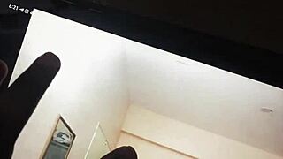 Sexy aunt gets monster cock cum tribute all over nude body.