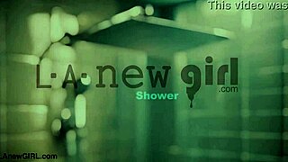 Sophisticated dark-haired muse slips into shower but what happens next?