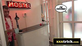 brazilian babe and french hottie tag team landlord's huge dick