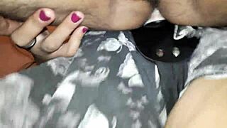 girl straps on and fucks guy hard
