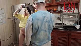 wake up honey, kitchen's a mess... wanna rip my clothes off now?