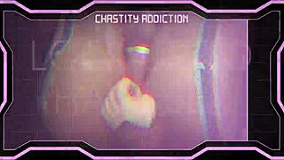 Whoa, sis-261 locks her shemale cock in chastity cage!