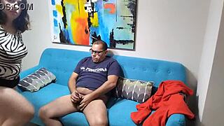 stepdaughter n stepdad movie night turns creampie fuck on couch taboo ride
