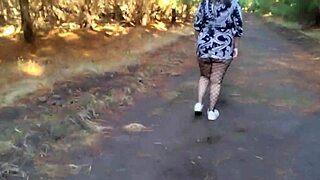 Fucking this huge ass BBW beauty in the woods exhibitionist thrill!