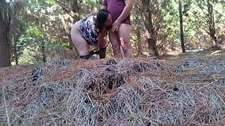 Fucking this huge ass BBW beauty in the woods exhibitionist thrill!