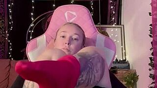 Watch me stretch with this huge fantasy dildo slowly