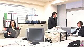 i can't resist watching this petite secretary's tight pussy creampied in office mmf