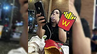 took my step-cousin to mcdonalds and damn she paid me back with deepthroat and rimjob