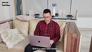 rough doggystyle with big ass teacher salome gil for uni grades part 1 deepthroat muff dive.
