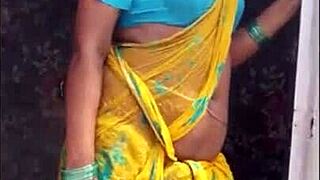 feeling the wet thrill as indian saree clings in steamy shower drench