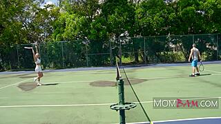 melanie monroe cougar catches oliver on tennis court 🍑🏸