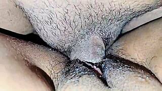 Late night husband roughly slaps fucks tight wet wife pussy moaning loud