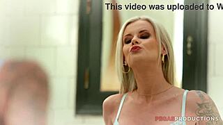 petite 18+ blonde milf gets roughly fucked spanked by student big cock pov