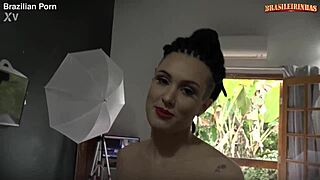luara amaral strips heels teases shaved pussy in steamy brazilian photoshoot
