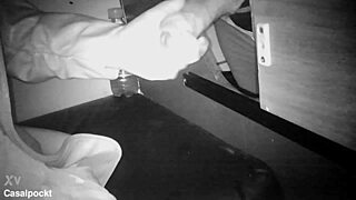 A couple explores a glory hole where he meets a well-endowed friend in the cabin