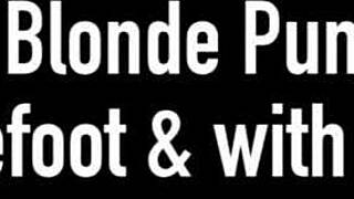 swedish blonde puma swede teases her bare feet legs and pussy in heels