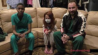 Patient, wanna examine these hooters on nurse Jewel with shaved pussy?