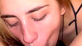Sloppy deepthroat facefuck chokes skinny blonde teen