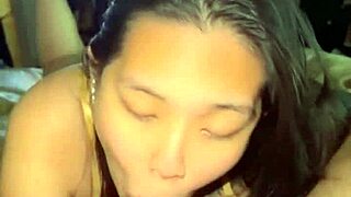 asian babe starts my day with sloppy morning blowjob handjob and huge cumshot