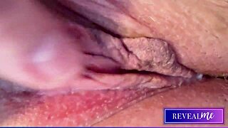 Horny milf fingers pussy vibrates to explosive squirt orgasm