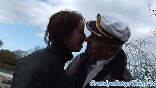 hey check this busty eurobabe taking grandpa's doggystyle pounding