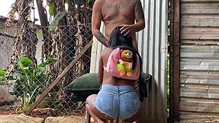 damn pretinha your tight young ass feels so good bouncing outdoors behind wife's back