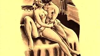 Vintage Erotic Art Features Antique Retro Hairy Scenes