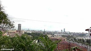 hey imagine stripes flashing her shaved pussy naked on barcelona streets