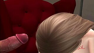 Blonde performs in casting with striptease and oral audition