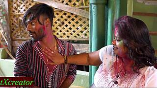 Indian couple swaps partners at Holi party for dirty hot sex talk and fucking