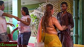 Indian couple swaps partners at Holi party for dirty hot sex talk and fucking