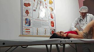 doctor fingers tight asshole then barebacks juicy patient's pussy rough and deep