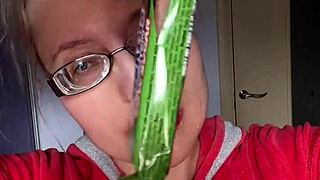 Giantess with huge lips and glasses smothers you with snickers bar fetish!