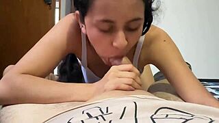 hot tinder date sucks cock deep and swallows every drop like a pro