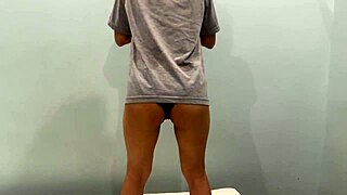 close up homemade japanese teen ass workout shaking