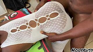 Hot sexy ebony babe gets fucked deep doggystyle in her room 😍 juicy pussy screaming wet!