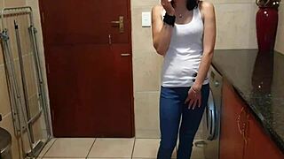 pisswhore soaks jeans then strips while smoking hot