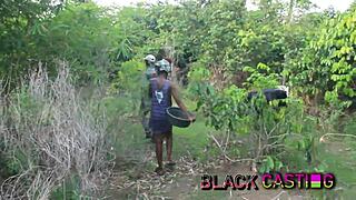 Desi Melanie's Tight Ebony Teen Pussy Fucked On African Farm