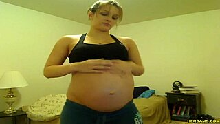 pregnant tori taylor teases in blue shorts horny webcam slut