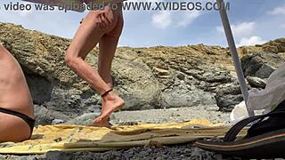 couple enjoys beach sex with orgasms pussy eating and cum-filled blowjobs
