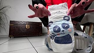 French adult dives into ABDL diaper regression and incontinence