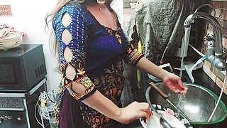 Indian Village Maid Fucked Hard in Kitchen by Owner Alone!