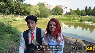 hunt4k redhead olivia seduces with natural tits perfect body public fuck