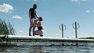 i almost got caught fucking my big tit milf wife outdoors by the lake
